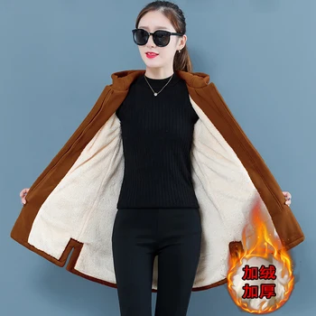 Parker MS. Winter Jacket New Plus baršunasto pamuka kaputi velike veličine s kapuljačom women Korea Women ' s winter warm park