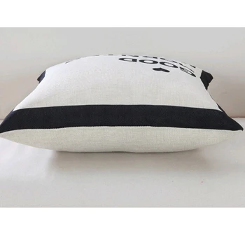 Glavni ukrasni jastuci Crna geometrijski jastuk jastučnicu pismo lanena jastučnica cojines decorativos para kauč