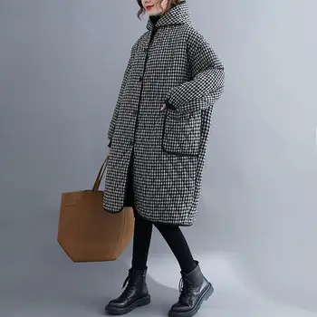 Plus size dugu zimsku jaknu s kapuljačom kaput žene zgušnjavaju toplu deku pamučne Ženske jakne i kapute žena preveliki sakoi