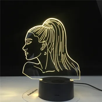 Pjevačica Ariana Grande dar senzor promjena boje radna lampe celebrity za ljubitelje dekoracija spavaće sobe 3d akril noćno svjetlo