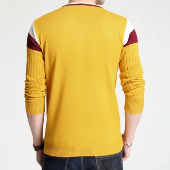 TFETTERS Marka-džemper jesen muška dugi rukav tanke veste muški elastični pletene majica pletene slobodan džemper, pulover muškarci