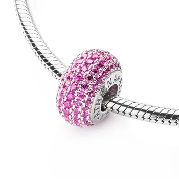 ATHENAIE originalni ovjes od 925 sterling srebra perle Pave CZ perle boje Ruža su pogodne za sve europske narukvice autentični nakit poklon