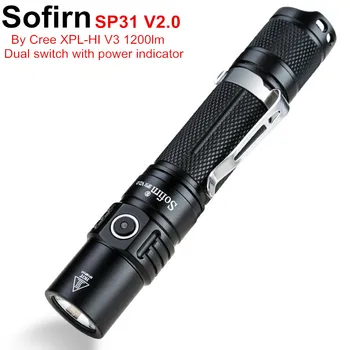 Sofirn SP31 V2.0 snažan led tactical flashlight 18650 Cree XPL HI 1200lm Torch Light lampa sa dvostrukim prekidač indikator napajanja ATR