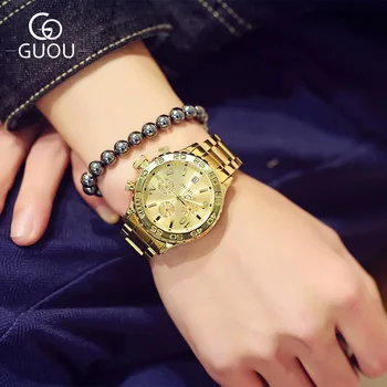 2021 novi veliki brojčanik luksuzni brand zlatni sat muški Datum od nehrđajućeg čelika muški ručni sat ženski TOP muški sat za relogio masculino