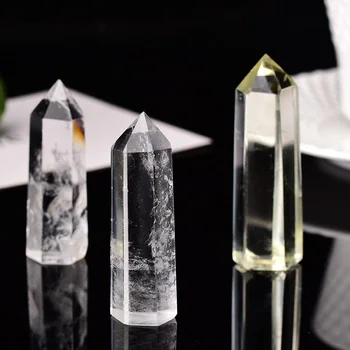 1pc prirodni Kristal transparentnosti kvarc točka ozdravljenja kamena šesterokutna prizme, obelisk coli liječenje kamen doma dekor