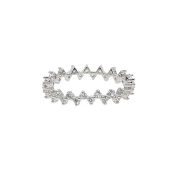 Autentična zaručnički prsten od 925 sterling srebra Зубец instalacija AAA transparentno kubni cirkonij cz angažman zaručnički prsten polaganje prstenova