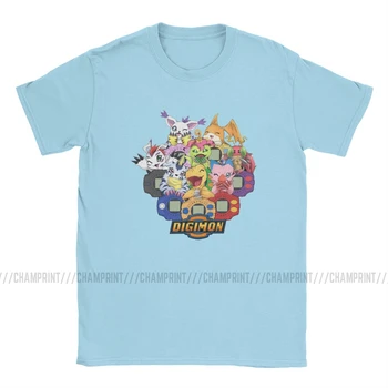 Muški Avantura Tim Majica Digimon Nostalgičan Anime Pamučna Odjeća Smiješni Kratkih Rukava O Vrat Tees Plus Veličina Majice