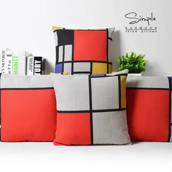 Skandinavski stil ukrasni jastuci poklopac crna crvena baciti jastuci kapa siva geometrijski jastučnicu Home Dekor za kauč 45x45cm