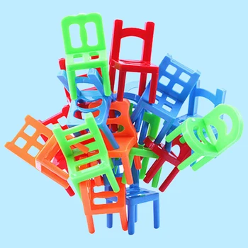 Besegad 18 kom. slaganje stolica igračke za djecu Kid Interactive ponekog balansiranje stolica igra polaganje blok igračke Pile-Up Family Game