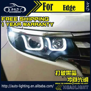 AKD Car Styling Lamp Head for Ford Edge svjetla 2012-Edge LED DRL svjetla H7 D2H Hid Option Angel Eye Bi ксеноновый Zraka