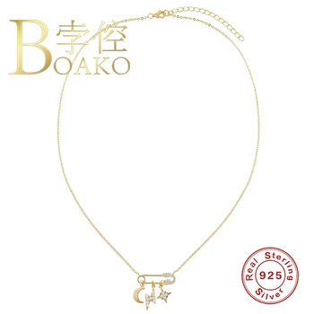 BOAKO munja privjesak ključne kosti lanca srebra 925 Ogrlice za žene 2020 nakit ogrlica ogrlica Collare Bijoux ovratnik