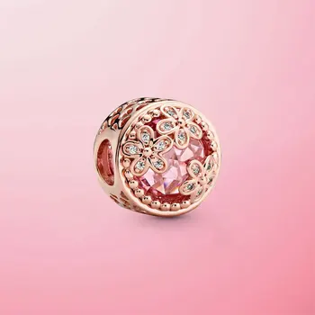 Najbolje prodaje srebra 925 blještavo ružičasti cvijet kamilice Šarm perle fit originalni Pamura ovjes narukvica nakit poklon