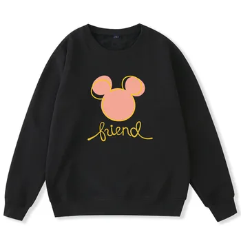 Disney Modni Mickey Mouse Pismo Crtani Tiskanje Majica-Pulover Harajuku Par Unisex Žene S Dugim Rukavima Majice 3 Boje Ženski