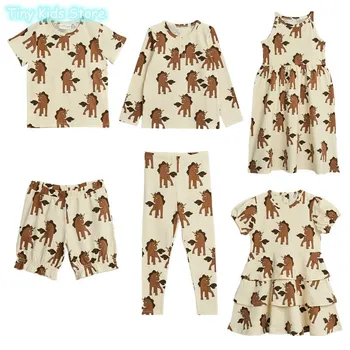 Unicorn kids party majice+hlače, haljine 2 kom kompleti odjeće obiteljske setove odjeća Odjeća odjeća za djevojčice, za dječake dječje пижама