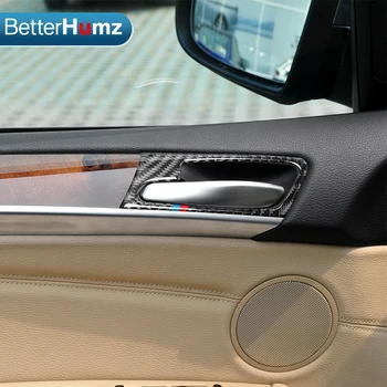 Od karbonskih vlakana unutrašnjost automobila vrata ručka poklopac obloge vrata, čaša naljepnice uređenje za BMW F70 F71 X5 X6 2008-2013 pribor