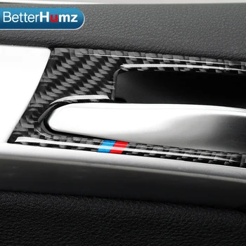 Od karbonskih vlakana unutrašnjost automobila vrata ručka poklopac obloge vrata, čaša naljepnice uređenje za BMW F70 F71 X5 X6 2008-2013 pribor
