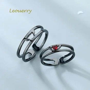 Leouerry originalni crveni Cirkon vampir par prsten 925 sterling srebra kreativni gotička otvaranje prstena za ljubitelje nakita poklon