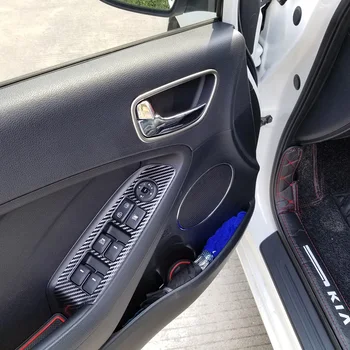 Stil unutrašnjosti vozila Real Carbon Fiber gumb za uključivanje prozora poklopac završiti okvir traka za Kia K3 2012 2013 2016 2017
