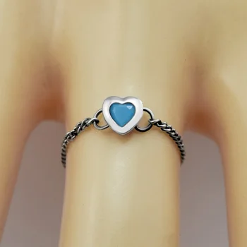 CKK 925 sterling srebra živoj srce prsten, plavi plavi Kristal za žene poklon originalni nakit DIY Izrada