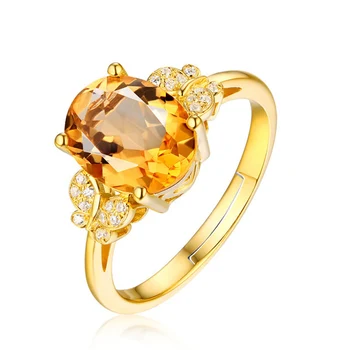 Crni anđeo 18k zlato Romantični u obliku srca citrin žuti dragulj kit nakit narukvice naušnice ogrlice prstenje za žene poklon