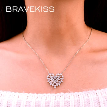 Bravekiss vjenčanje ogrlice Srce brand privjesak jasno CZ ogrlice, modni nakit za žene darove pribor novi UN0384