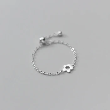 TrustDavis Real 925 sterling srebra moda slatki cvijet Chiain Otvaranje prsten za žene vjenčanje kazna S925 nakit DB137