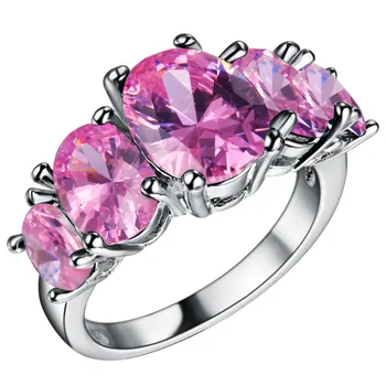 Cellacity klasični srebro 925 nakit dragulji prsten za žene ametist safir rubin smaragd prah Crystal vjenčanja vjenčani