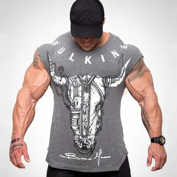 Muški kratkih rukava pamučna t-shirt moda identitet tisak majice random tanke tees vrhovima gospodo dvorane za fitness bodybuilding odijevanje