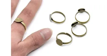 100pc stara nijedna podesiva 12mm prazna jastučić osnovne prstena #22532