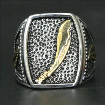 Moda cool zlatni nož prsten od nehrđajućeg čelika 316L gospodo prsten grupa Stranka novi list modni prstenova