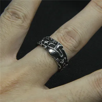 Podrška shuttle najnoviji veličina 7-12 lubanju zvijezde prsten 316L nakit od nehrđajućeg čelika unisex punk prsten