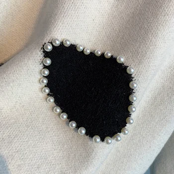 Nomikuma Pull Femme korejski perle kontrastnoj boji pletene pulover причинная pola водолазка dugi rukav ženski džemper 2020 novi 6D135