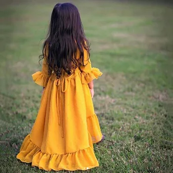 Od 1 do 6 godina dijete infant girl Boho пляжное haljina elegantna рюшами flare rukava Party Princess Dress Slatka playa Vestidos