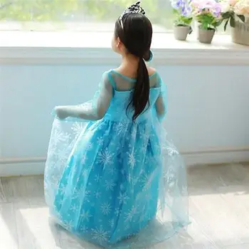 2019 novi blue Baby Girl Kids frozen costume Dress Queen Snow Princess Dress Up baby večernja haljina cosplay tila haljina 3-8Y