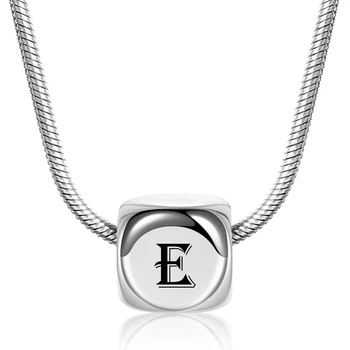 Držite boja nehrđajućeg čelika originalni alfabet Šarm ogrlica s trga pismo ovjes 50 cm zmija lanca ogrlice Za žene