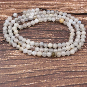 LanLi 2/3 mm siva mjesečev kamen male perle modni nakit interval slobodnih zrna DIY narukvica i ogrlica naušnice i pribor