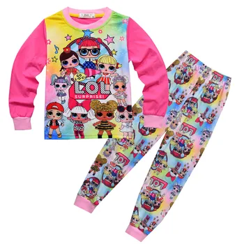 Djeca svakodnevni пижама set odjeću za djevojke L. O. L crtani pidžama odijelo setovi djeca s dugim rukavima+hlače 2-dijelni pamučne pidžame setovi
