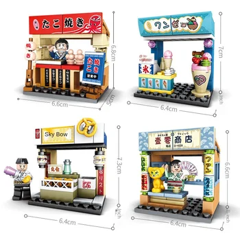 Sembo 3D Model Building Blocks Toy For Children Boys Birthday Gifts Street View Japanese Mini City Street Diy Bricks For Girls