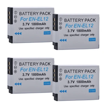 4kom EN-EL12 baterija ENEL12 EN-EL12 Li-ion Batteria za Nikon CoolPix S610 S610c S620 S630 S710 S1000pj P300 P310 P330 S6200