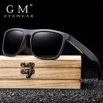 GM New sa dolasci crnci drvene polarizirane sunčane naočale za muškarce bambus sunčane naočale crvene leće UV400 trendy sunčane naočale za vožnju S5523