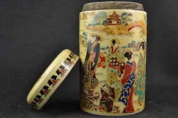 Fin kineski stari коллекционный porculan ručni rad, slikano s japanskim udovica veliki lonac tea Caddy