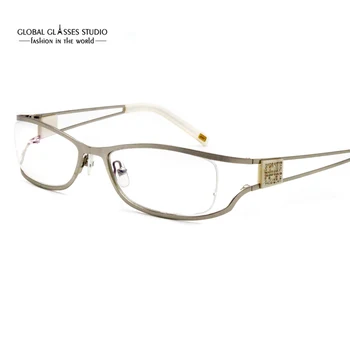 Elegantna Dama metalne naočale recept naočale Bling optički rimless Naočale SM4028