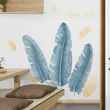 [ heatboywade ]veliki plavi banana list zidne naljepnice za dnevni boravak Dekor spavaće sobe udaljiti vinil naljepnice za zid kupaonica freske