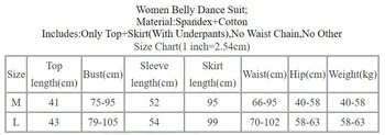 Trbušni ples odijelo sa dugim rukavima Split suknja praksa odjeća skup ženski odrasla osoba elegantna košulja natječaj za izvođenje odjeća