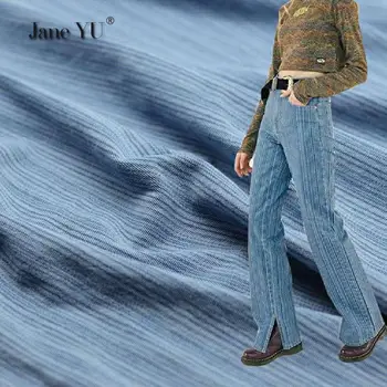 Denim tkanina JaneYU visokokvalitetna промытая vodom elastična mekana hlače, kratke hlače, traperice tekstura tkanina rekonstrukcija