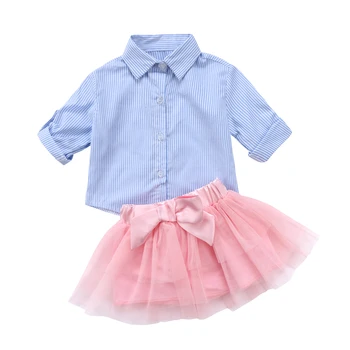Slatka Beba Djevojka Princeza Odjeća Kit Dijete Djevojke Polovicu Rukavima, Bluzu, Top+Luk Cvjetne Čipke Suknja 2018 Novi Bebes Odijelo Baby Girl Komplet Odjeće