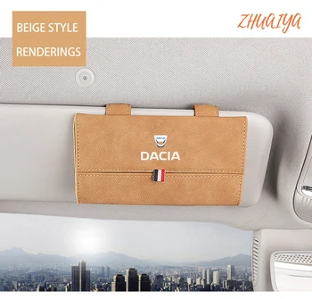 Bodovi dizajnerski držač za automobil magnetski auto štitnik za sunce torbica organizator za Dacia logo Duster Sandero Logan Lodgy
