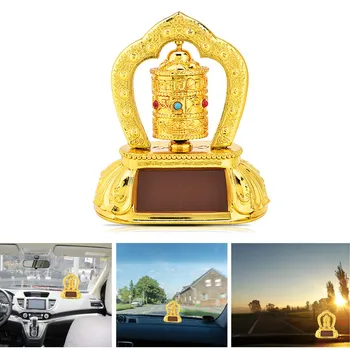 Tibetanski Tibetu Budistički Solarna Energija Vrti Molitvenog Kotač Za Uređenje Interijera Automobila Solarna Energija Molitvenog Zlatni Kotač