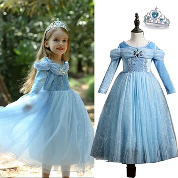 2021 snijeg djevojka prerušiti se Princeza Halloween kostime za karneval djeca se oblače Dječje haljine za djevojčice, veličina odjeće 5-10 godina