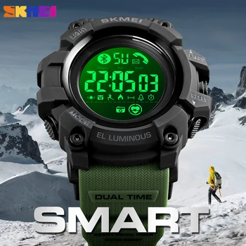 SKMEI Smart Digital Bluetooth mens Sport pedometar kalorija fitness sat srčani ritam vodootporan ručni sat reloj inteligente